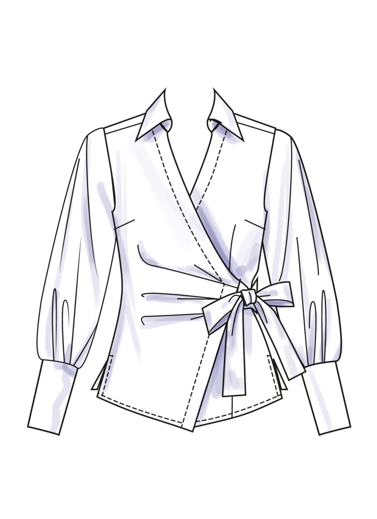 Simplicity Sewing Pattern S3135 Misses' Wrap Top with Sleeve Variations