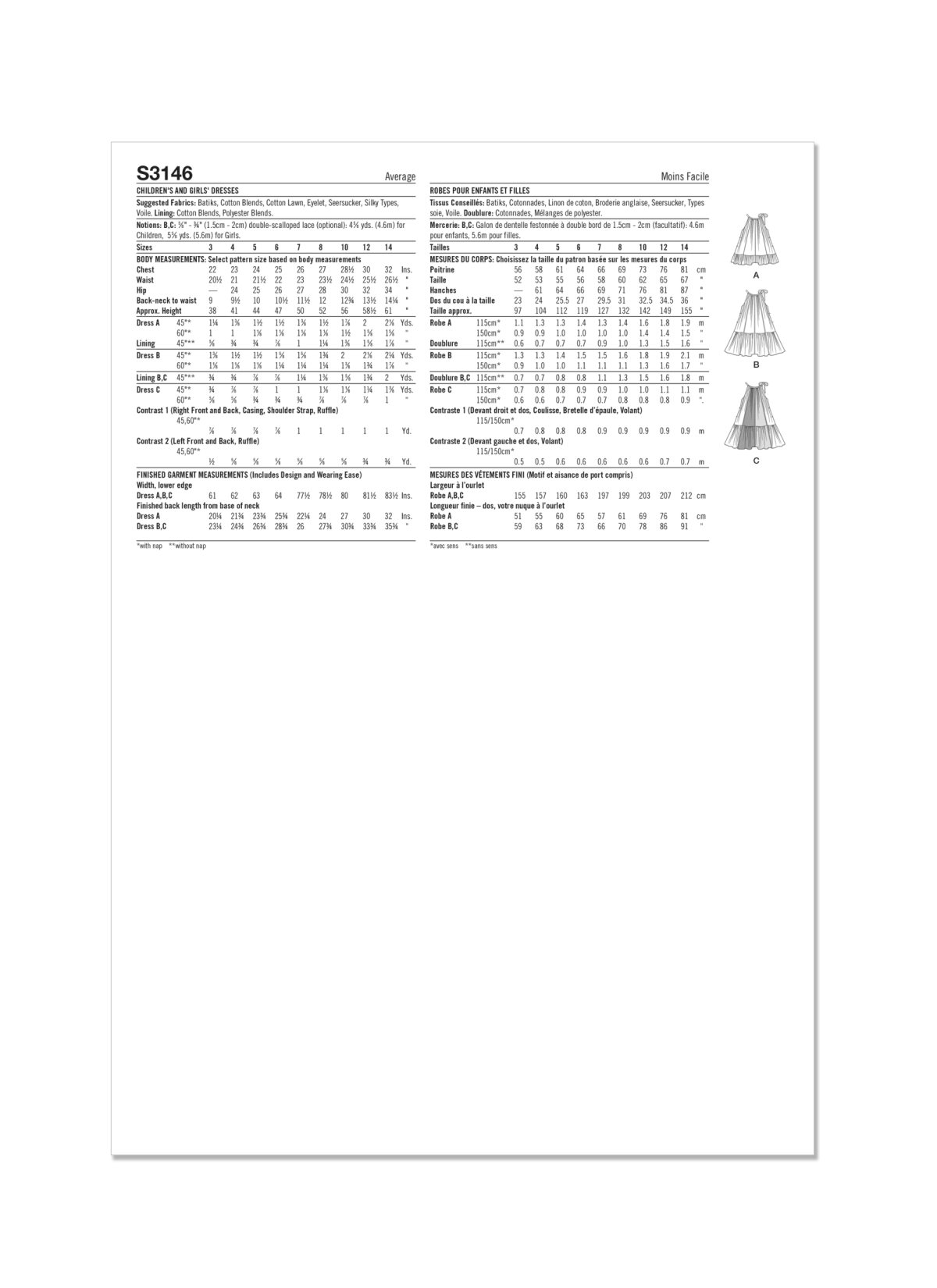 Simplicity Sewing Pattern S3146 Children's and Girls' Dresses