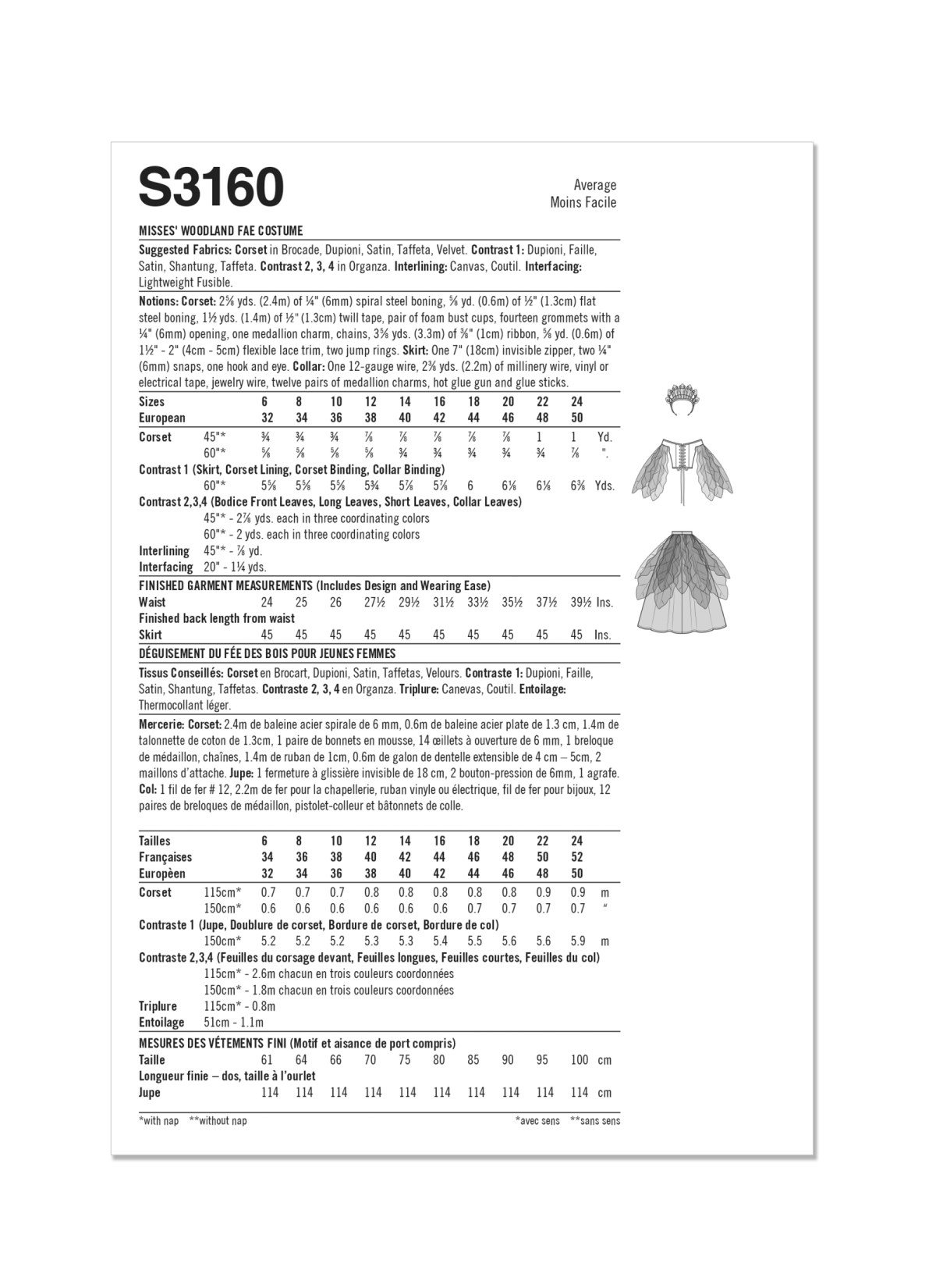 Simplicity Sewing Pattern S3160 Misses' Woodland Fae Costume by Raine Emery