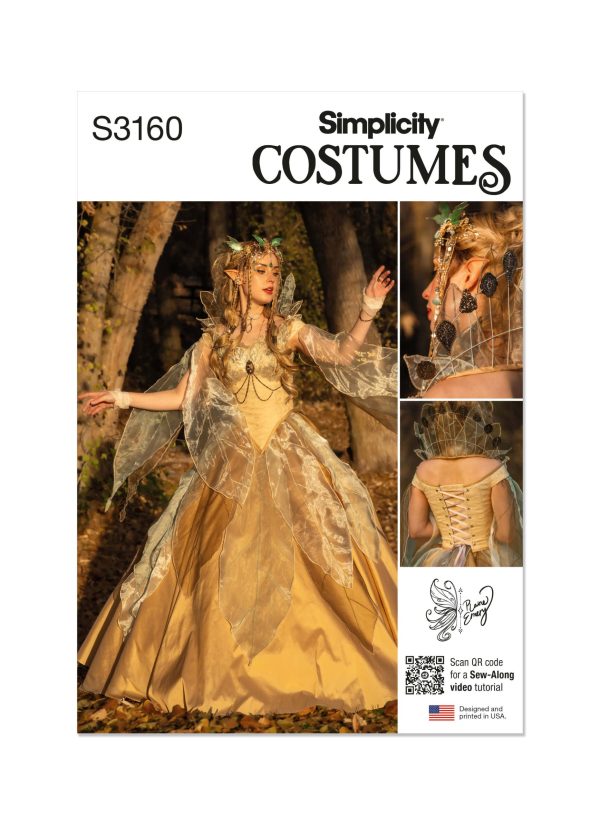 Simplicity Sewing Pattern S3160 Misses' Woodland Fae Costume by Raine Emery