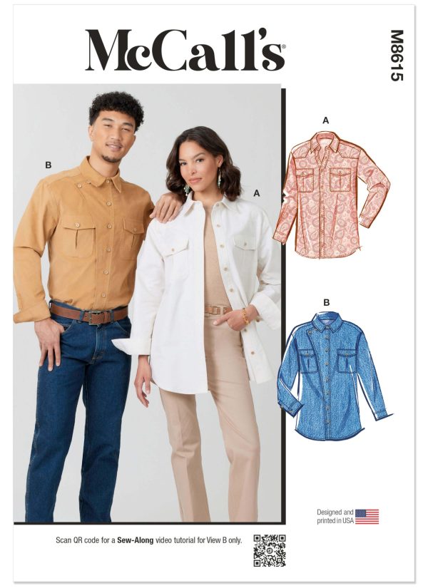 McCall's Sewing Pattern M8615 Unisex Shirts