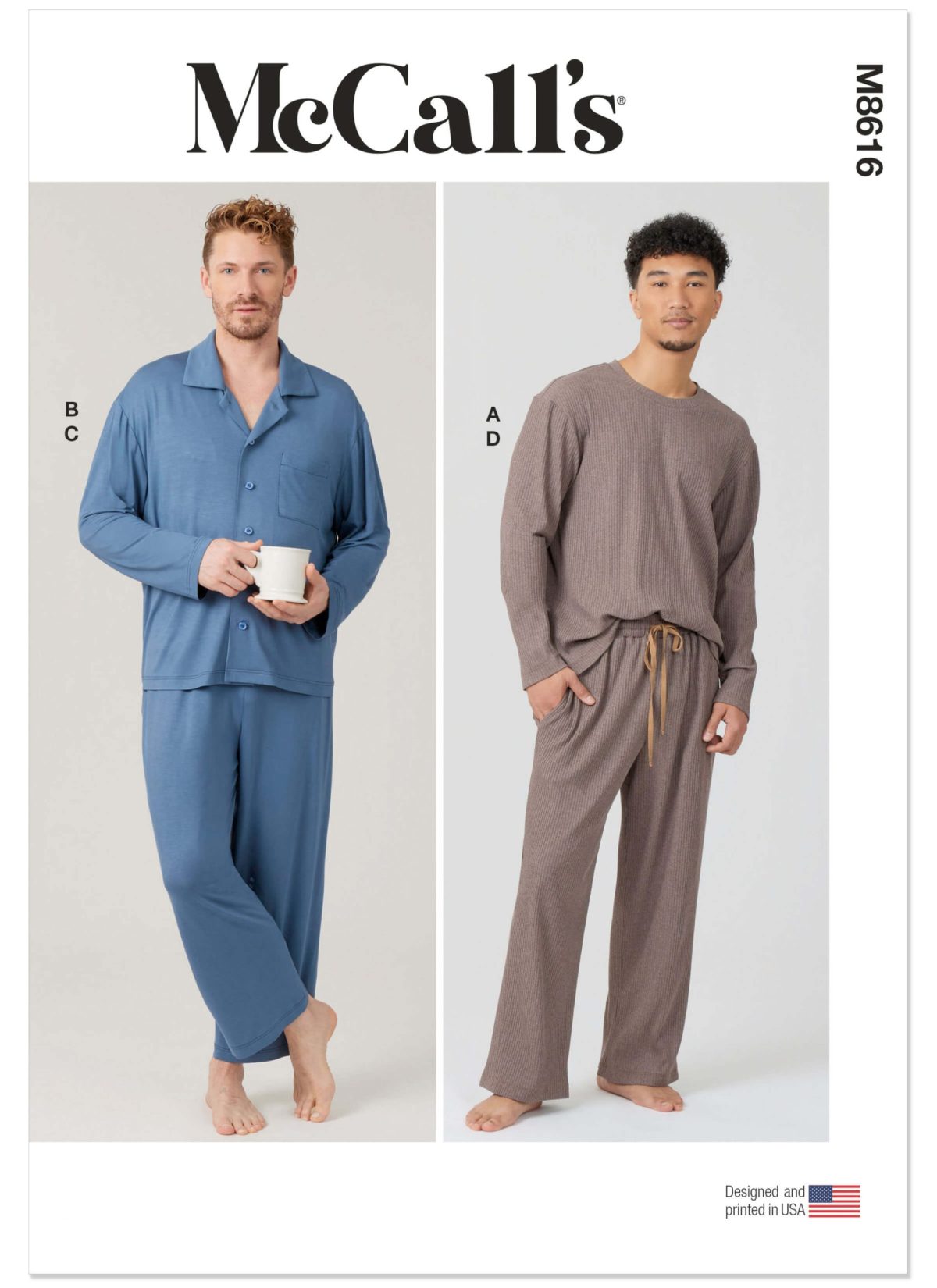 McCall's Sewing Pattern M8616 Men's Knit Pyjamas