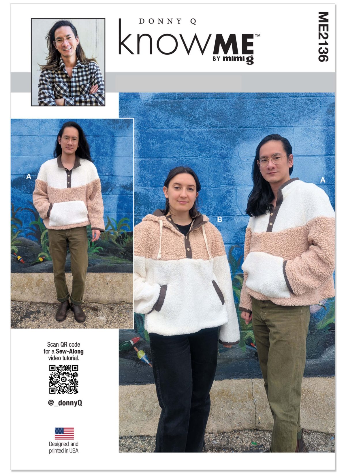 Know Me Sewing Pattern ME2136 Unisex Contrast Jackets by Donny Q