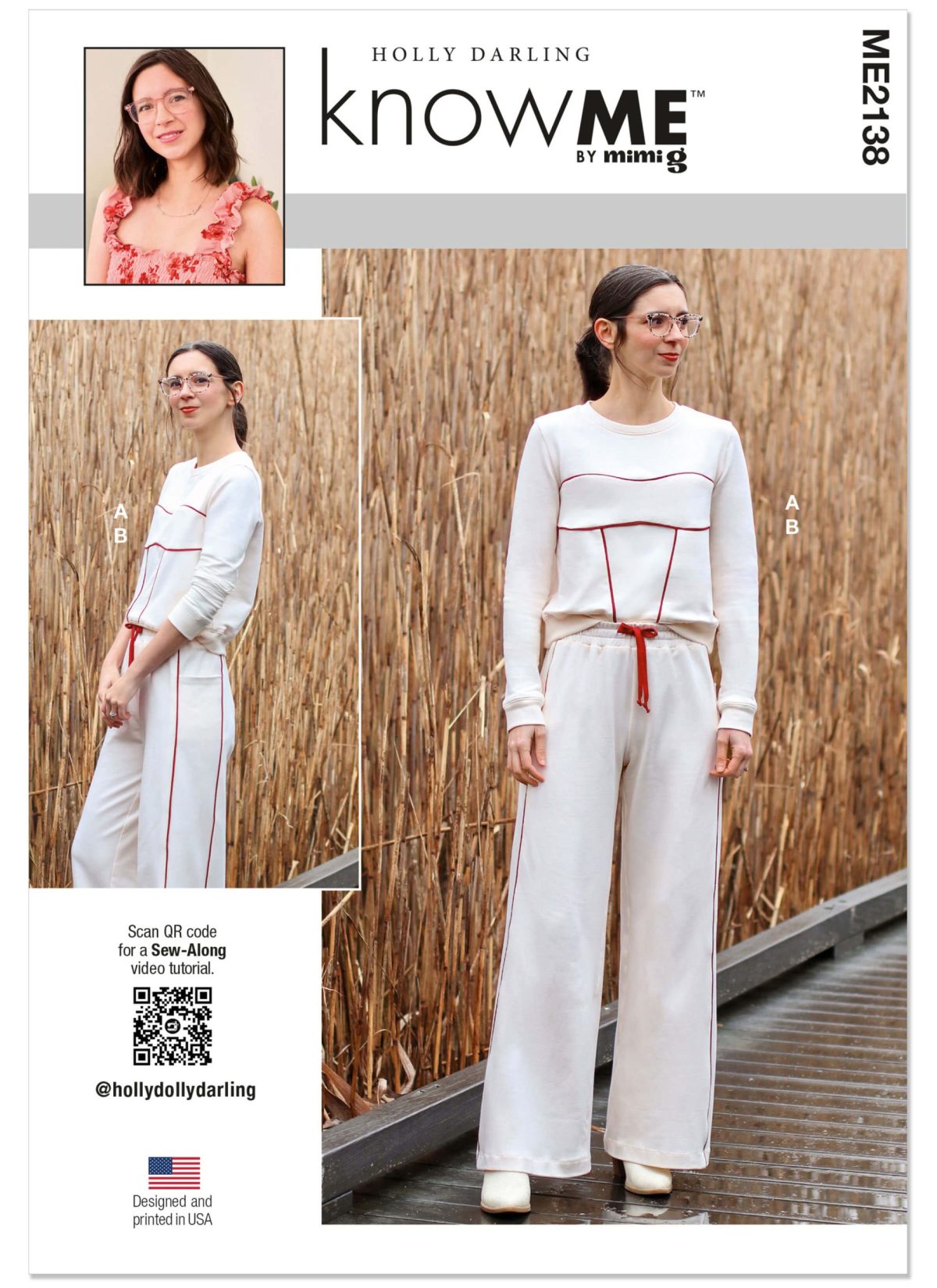 Know Me Sewing Pattern ME2138 Misses' Sweatsuit Top and Trousers by Holly Darling