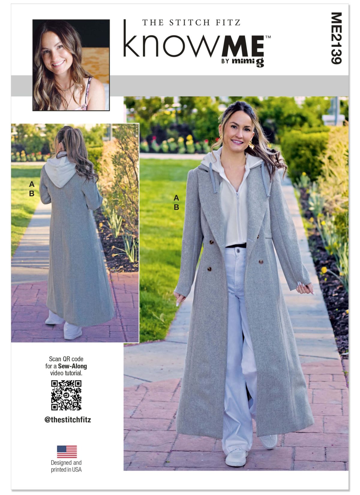 Know Me Sewing Pattern ME2139 Misses' Coat and Hoodie Insert by the Stitch Fitz