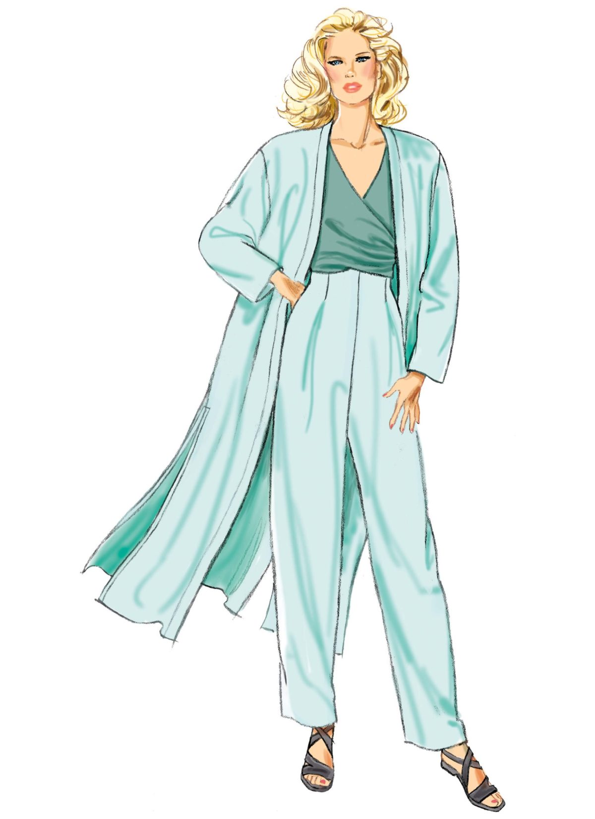 New Look Sewing Pattern N6796 Misses' Coat, Tops and Trousers