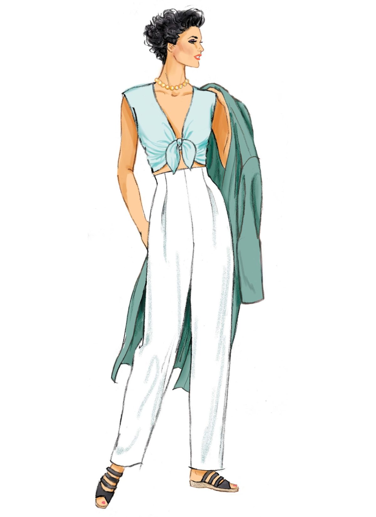 New Look Sewing Pattern N6796 Misses' Coat, Tops and Trousers