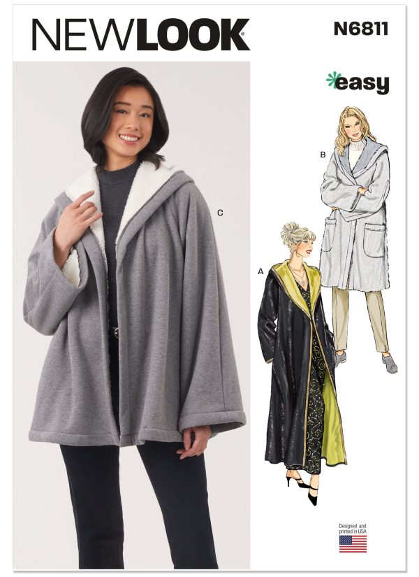New Look Sewing Pattern N6811 Misses' Coat in Two Lengths and Jacket