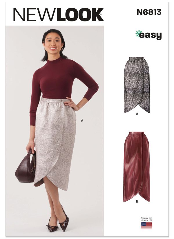New Look Sewing Pattern N6813 Misses' Wrap Skirt in Two Lengths