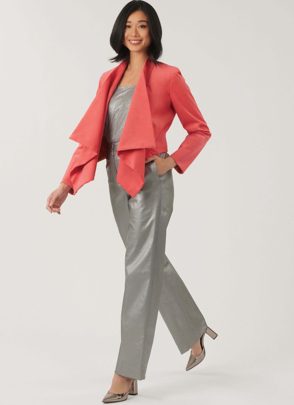 New Look Sewing Pattern N6817 Misses' Draped Front Vest, Jacket and Trousers