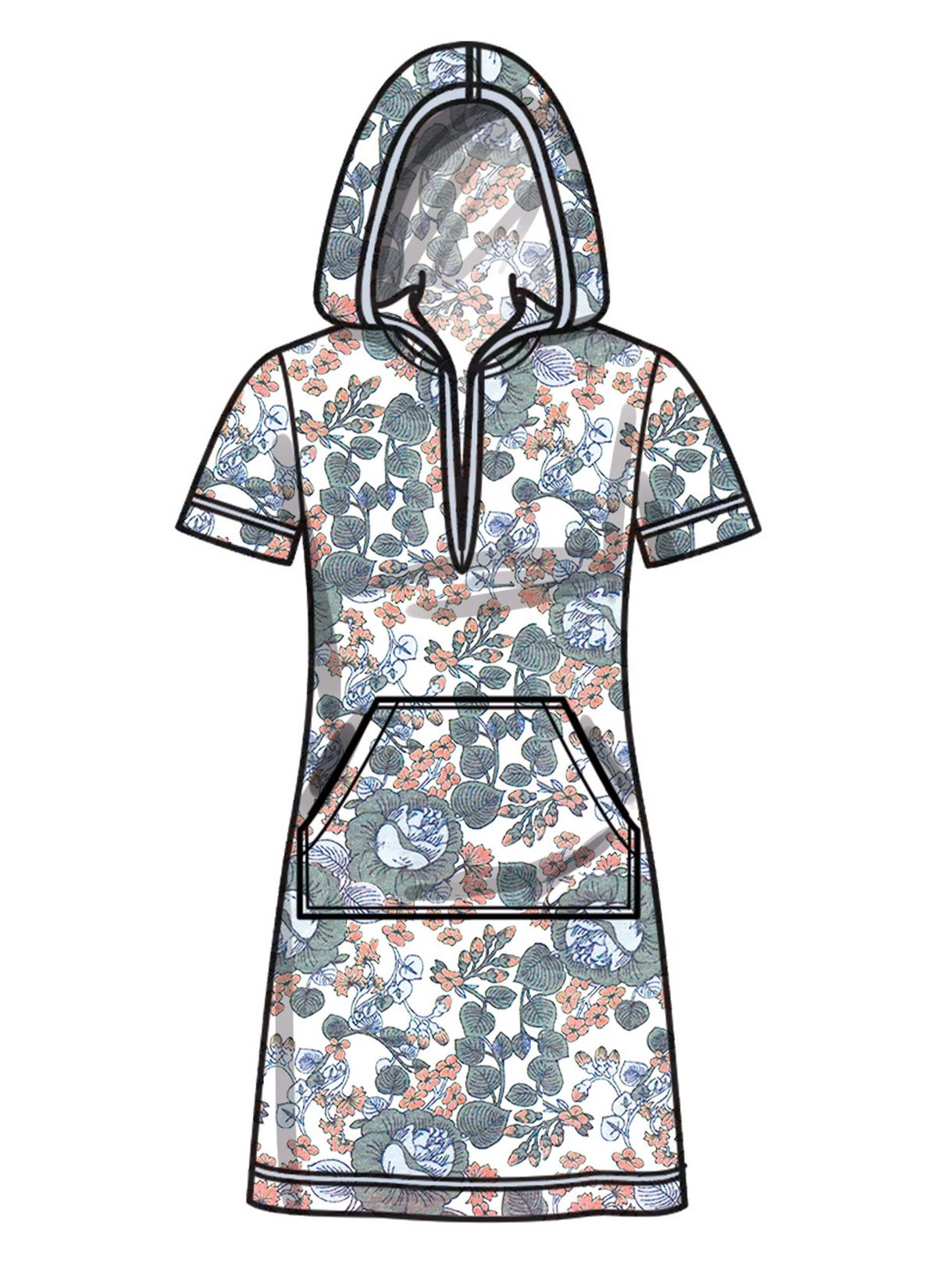 New Look Sewing Pattern N6818 Unisex Knit Hoodie and Trousers and Misses' Knit Dress