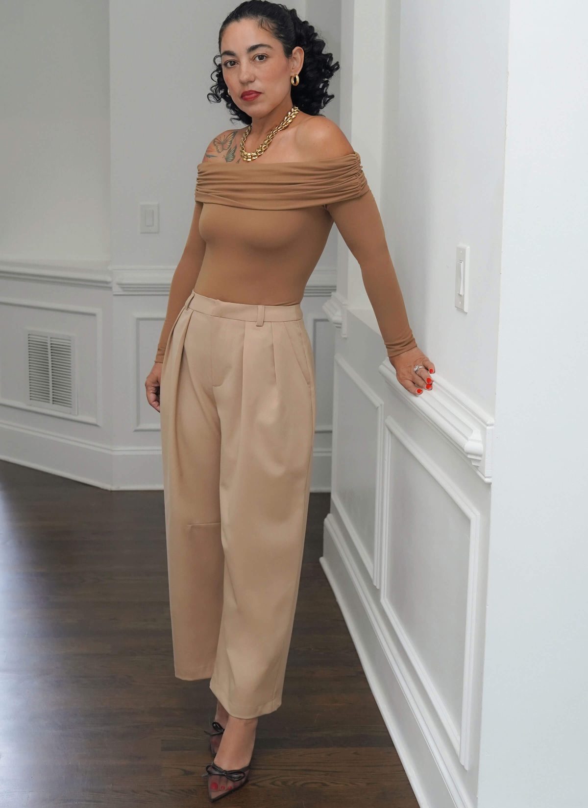 Simplicity Sewing Pattern S3167 Misses' Off The Shoulder Knit Top and Woven Trousers by Mimi G Style