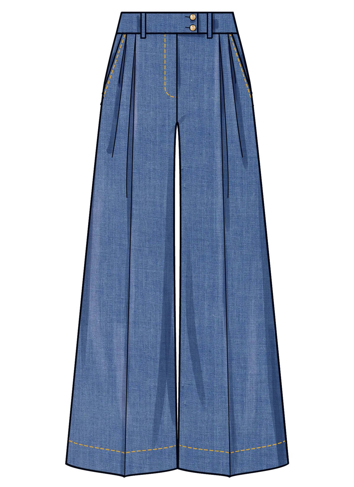 Simplicity Sewing Pattern S3170 Misses' Wide Leg Pleated Trousers with Length and Waistband Variations