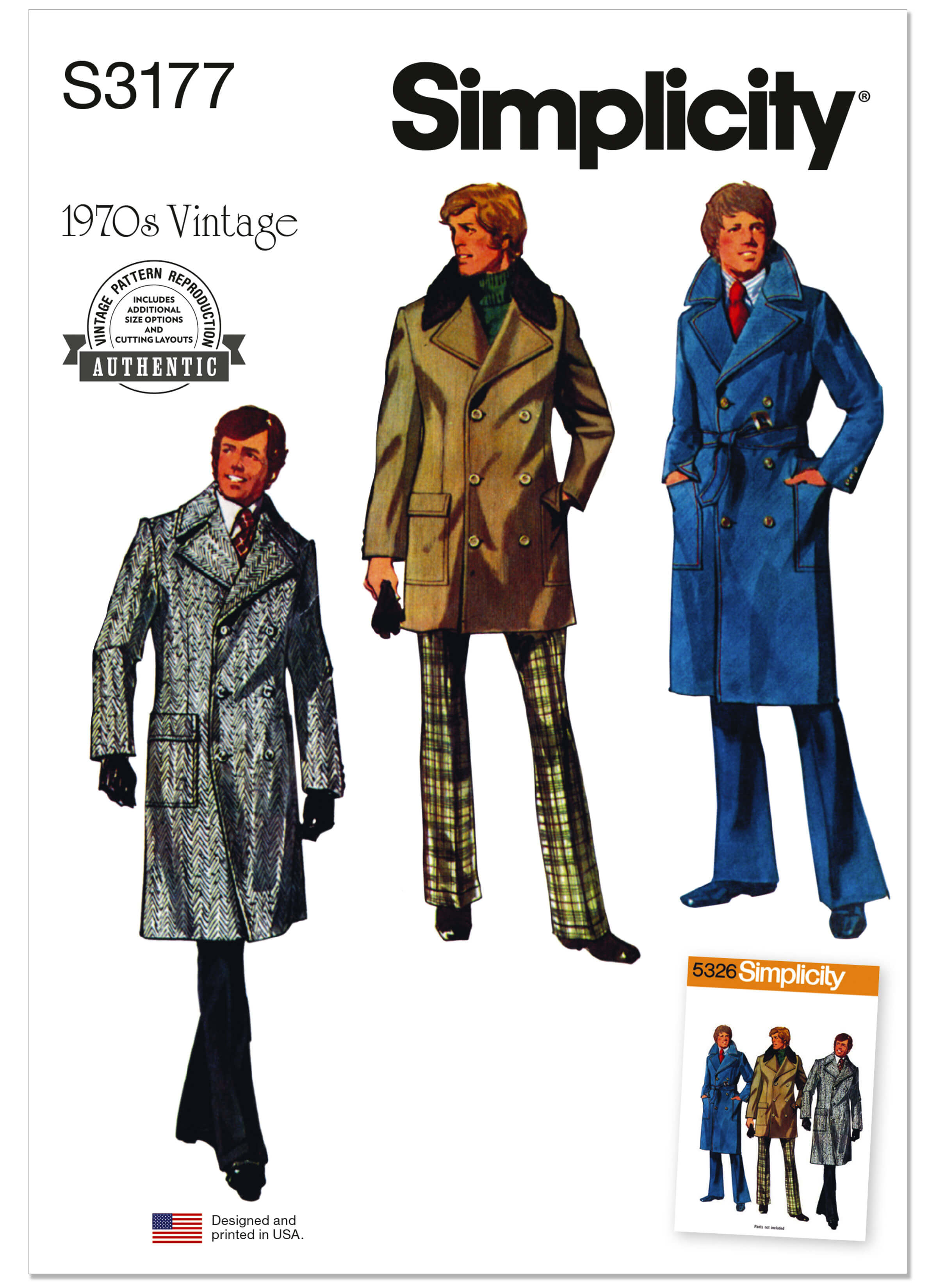 Simplicity Sewing Pattern S3177 Men's Overcoat in Two Lengths