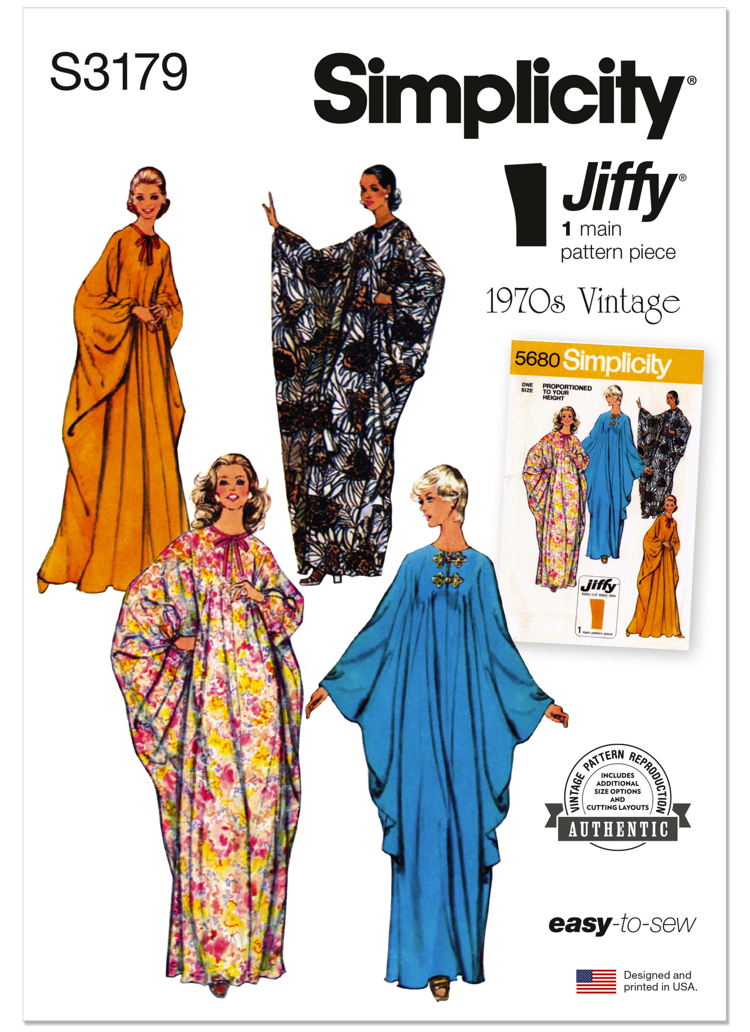 Simplicity Sewing Pattern S3179 Misses' Jiffy Caftan