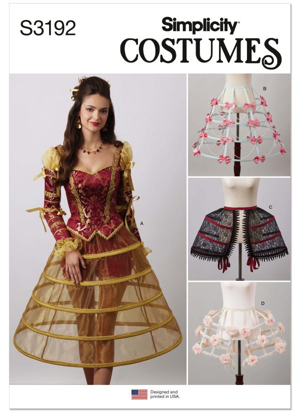 Simplicity Sewing Pattern S3192 Misses' Costume Cage Crinolines and Panniers