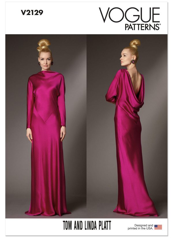 Vogue Patterns Sewing Pattern V2129 Misses' Bias-Cut Full-Length Dress by Tom And Linda Platt