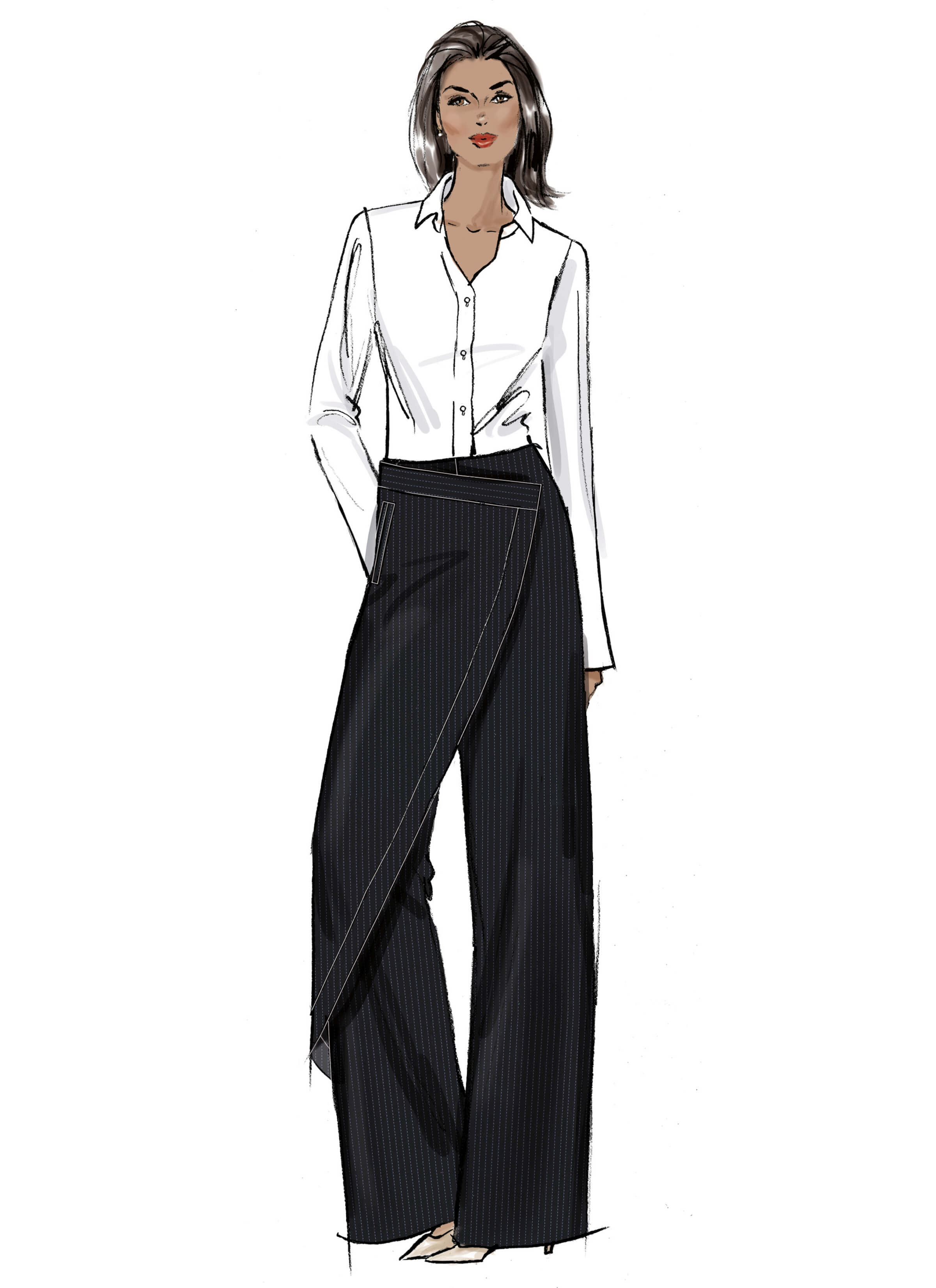 Vogue Patterns Sewing Pattern V2138 Misses' Wrap Trousers