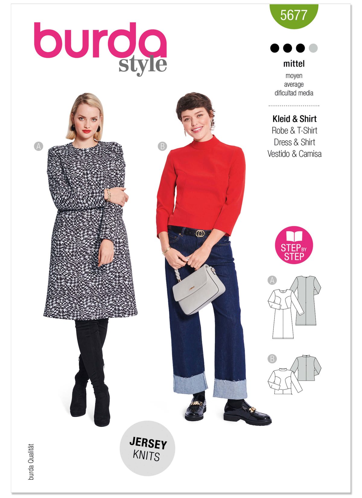 Burda Style Sewing Pattern 5677 Misses' Dress and Shirt