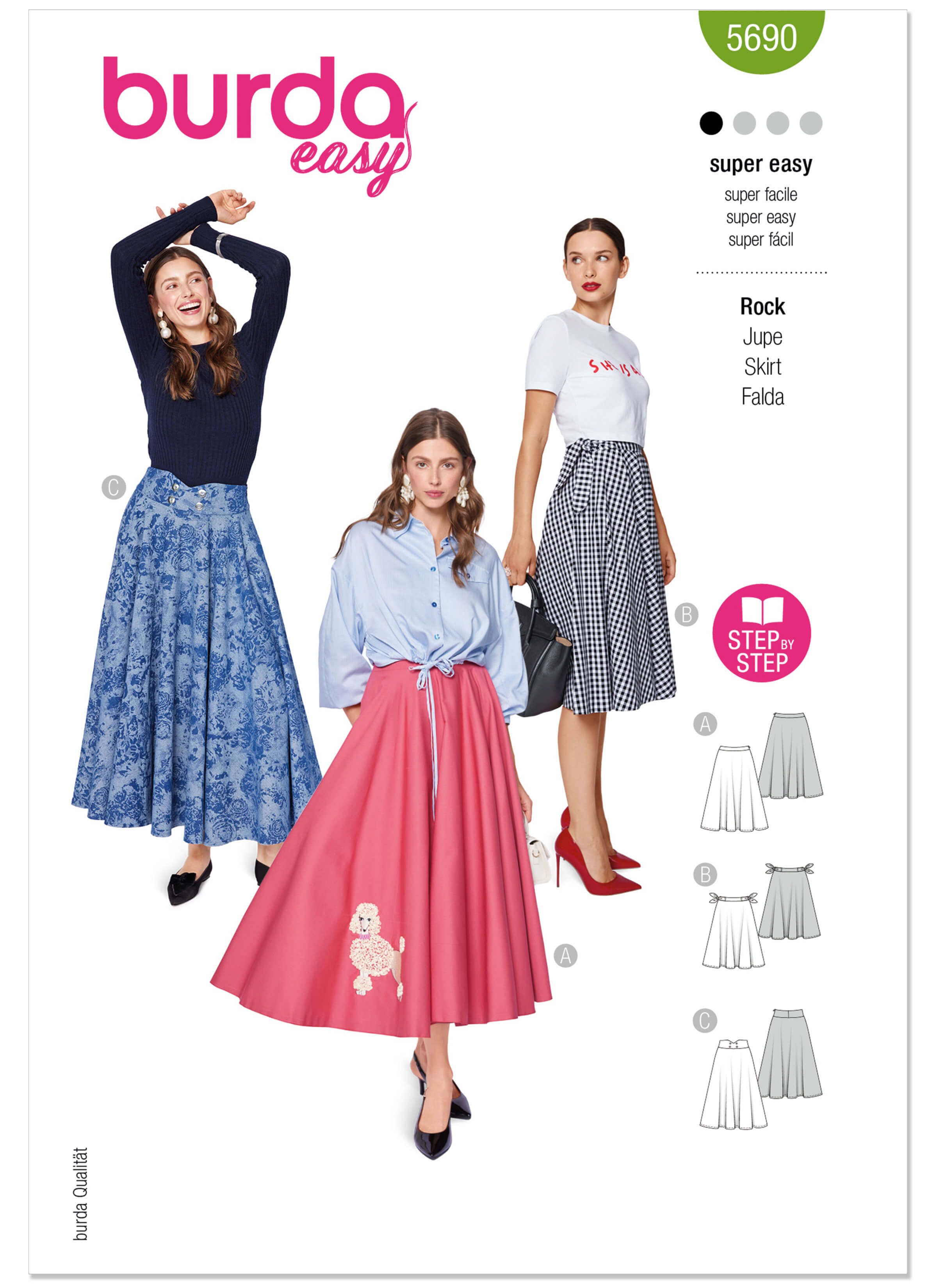 Burda Style Sewing Pattern 5690 Misses' Skirts