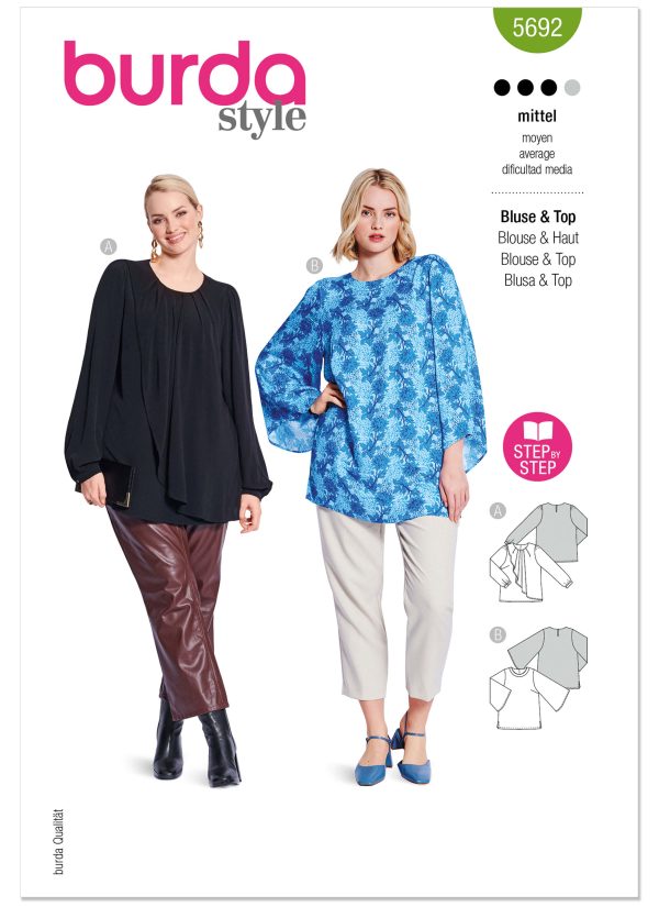 Burda Style Sewing Pattern 5692 Misses' Blouse and Shirt