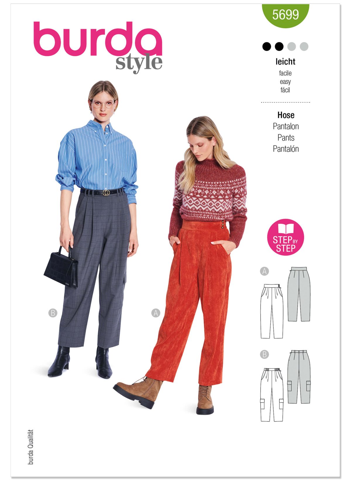 Burda Style Sewing Pattern 5699 Misses' Trousers
