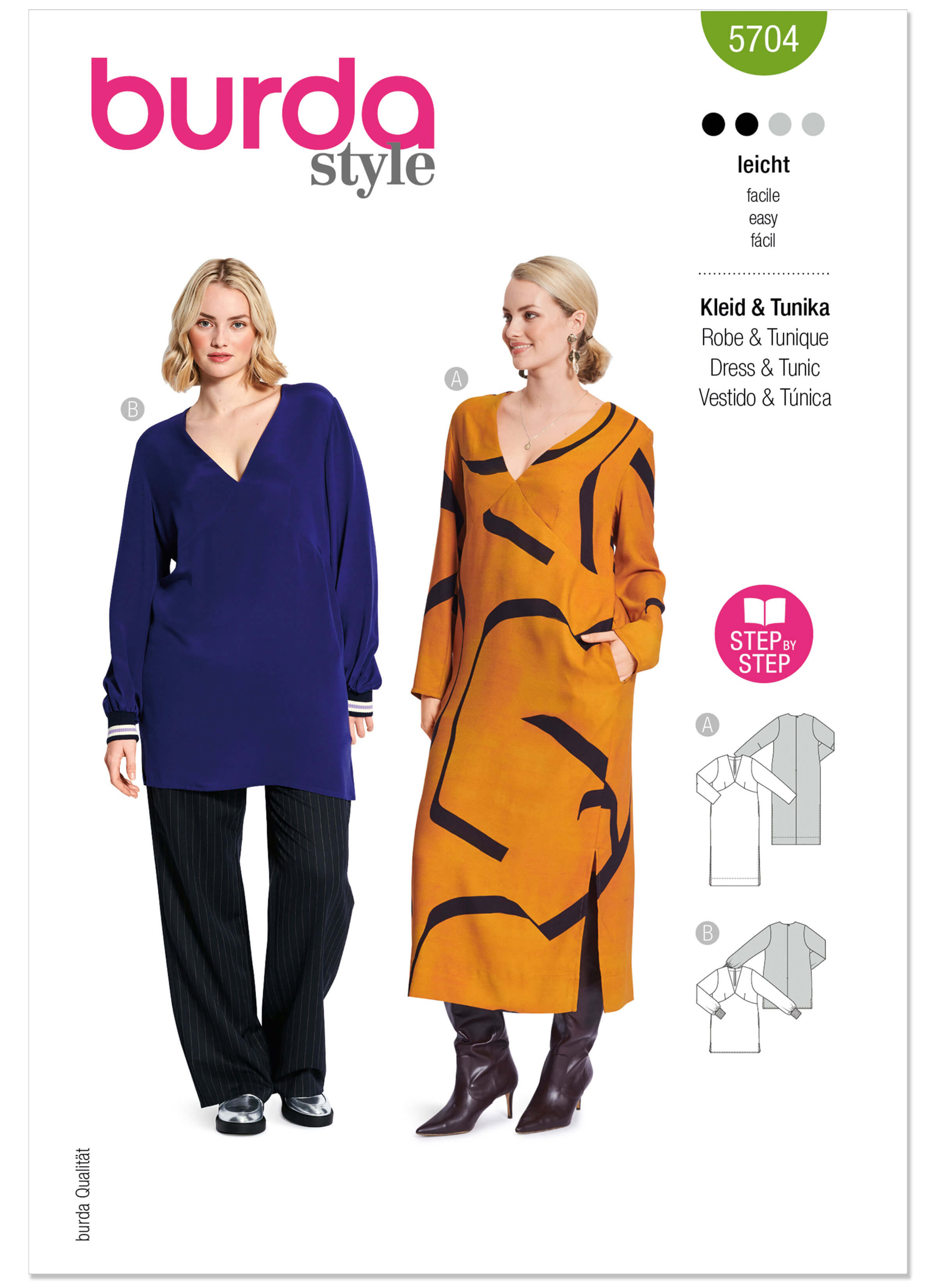 Burda Style Sewing Pattern 5704 Misses' Dress and Tunic